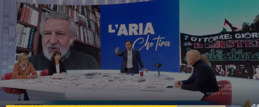 Odifreddi a l’Aria che tira difende Hamas e gela Parenzo: “È un’ala estrema della resistenza palestinese. Anche Mandela…” (video)