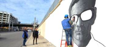 Il murale in ricordo di Pasolini realizzato a Bari dall’associazione Retake in occasione dei 100 anni dalla nascita