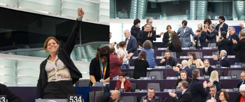 Ilaria Salis si salva ancora una volta per un voto ed esulta col pugno chiuso. Procaccini: “Vergogna. Un voto che legittima la violenza politica”