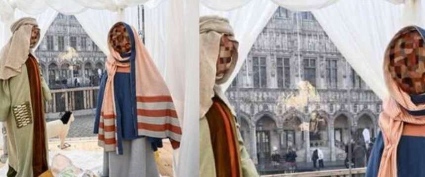 Il presepe delle sharia, sfregio a Bruxelles: Gesù, Giuseppe e Maria senza volto. Come neutralizzare le nostre radici