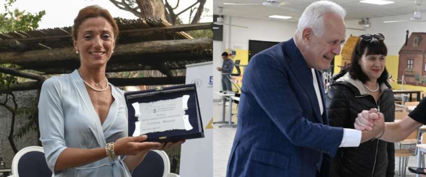 Cristina Manetti, già portavoce di Giani oggi assessore alla Felicità, Eugenio Giani al seggio elettorale con la moglie