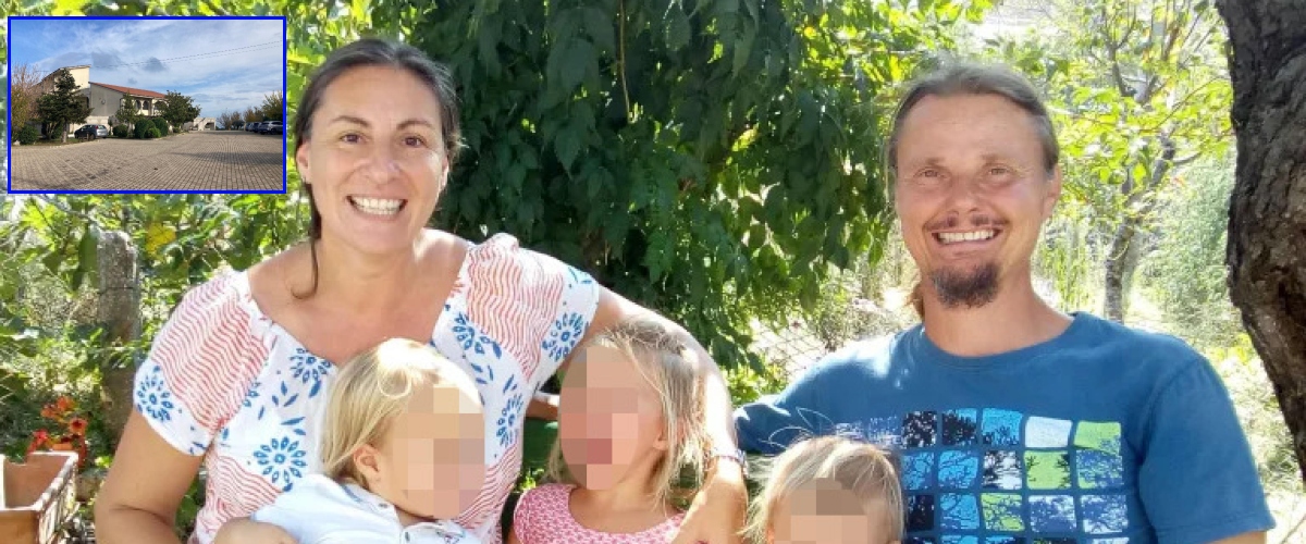 Famiglia nel bosco (e nel riquadro la casa famiglia dove sono ospitati i 3 figli con la madre)