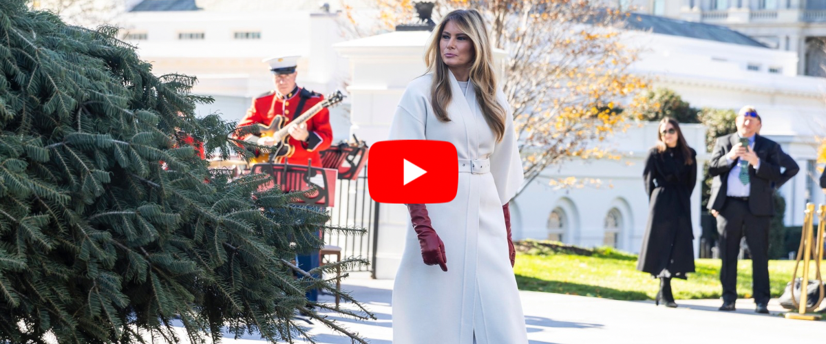 melania accende il natale alla casa bianca arriva l8217albero alto 8 metri video