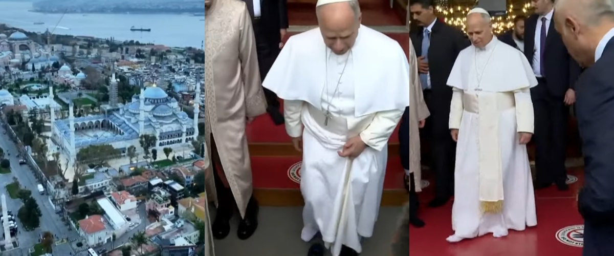 La storica visita di Papa Leone a Istanbul: è entrato scalzo nella Moschea blu (video) Il muezzin: non ha pregato
