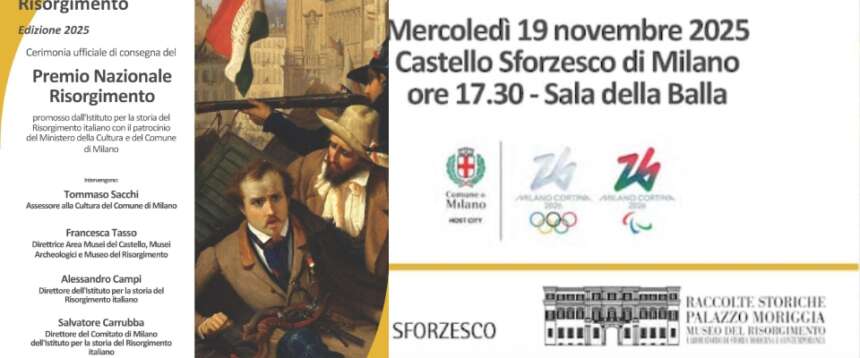 Premio nazionale per il Risorgimento: il conferimento alle eccellenze della ricerca al Castello Sforzesco di Milano