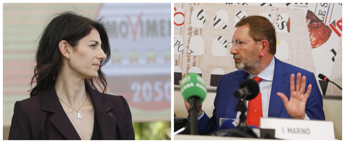 raggi e marino attenti a quei due8230 ex sindaci la strana coppia che sogna di fare lo sgambetto a gualtieri