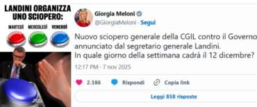Sciopero Cgil del 12 dicembre, Meloni gela Landini con ironia