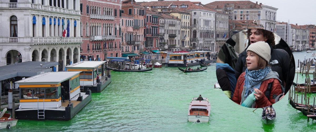 Extinction Rebellion arruola Greta e imbratta di verde fiumi e laghi. A Roma la polizia porta gli attivisti dritti in commissariato