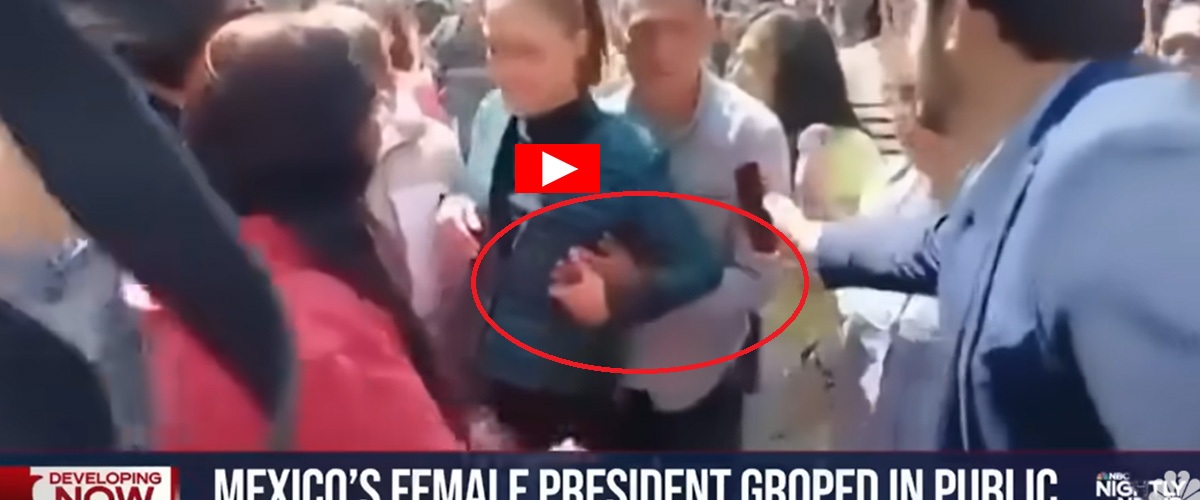 palpeggia al seno e cerca di baciare la presidente sheinbaum maniaco in azione in messico video