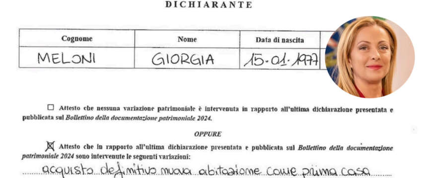 Reddito della Meloni, operazione “trasparenza” (alla faccia di Report). Guadagni dimezzati e mutuo da pagare