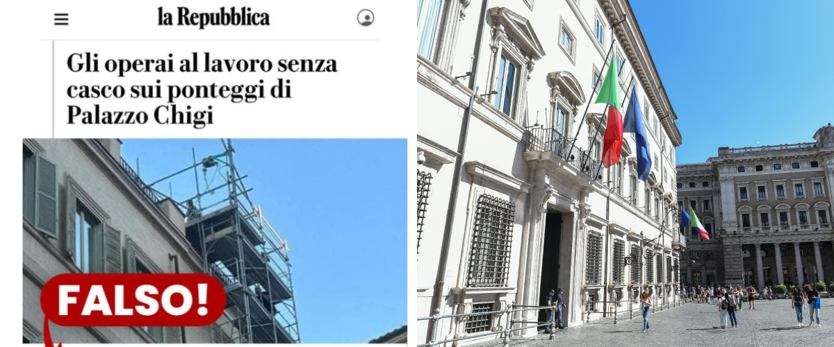 un8217altra bufala di repubblica operai senza casco a palazzo chigi la premier tutto falso da Secoloditalia.it un8217altra bufala di repubblica operai senza casco a palazzo chigi la premier tutto falso