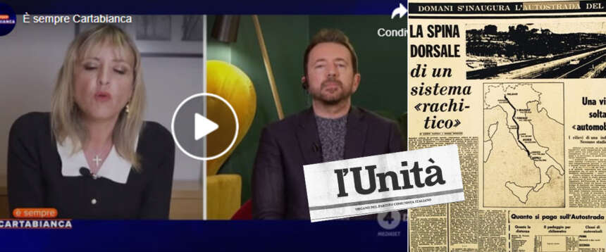 Sardone mette ko Scanzi e Berlinguer sul Ponte. “I comunisti non volevano neanche l’autostrada del Sole, lo diceva l’Unità…”