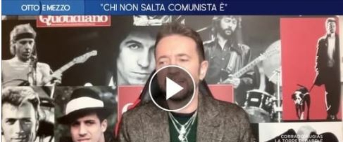 Povero Scanzi “inorridito” dal coro di Meloni sotto il palco: “È una cafonata. Una depravazione del berlusconismo” (video)
