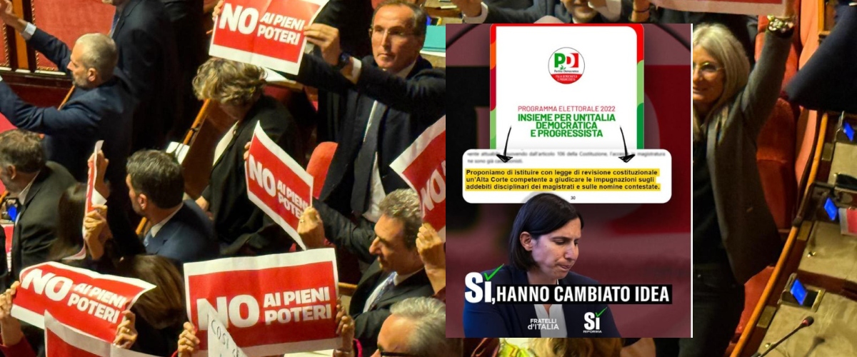 fdi smaschera il pd riformare la giustizia era una sua promessa elettorale del 2022 il pericolo democratico vale solo oggi