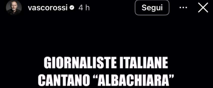 Vasco Rossi posta ‘Albachiara’ di Giornaliste Italiane e lascia tutti… senza parole