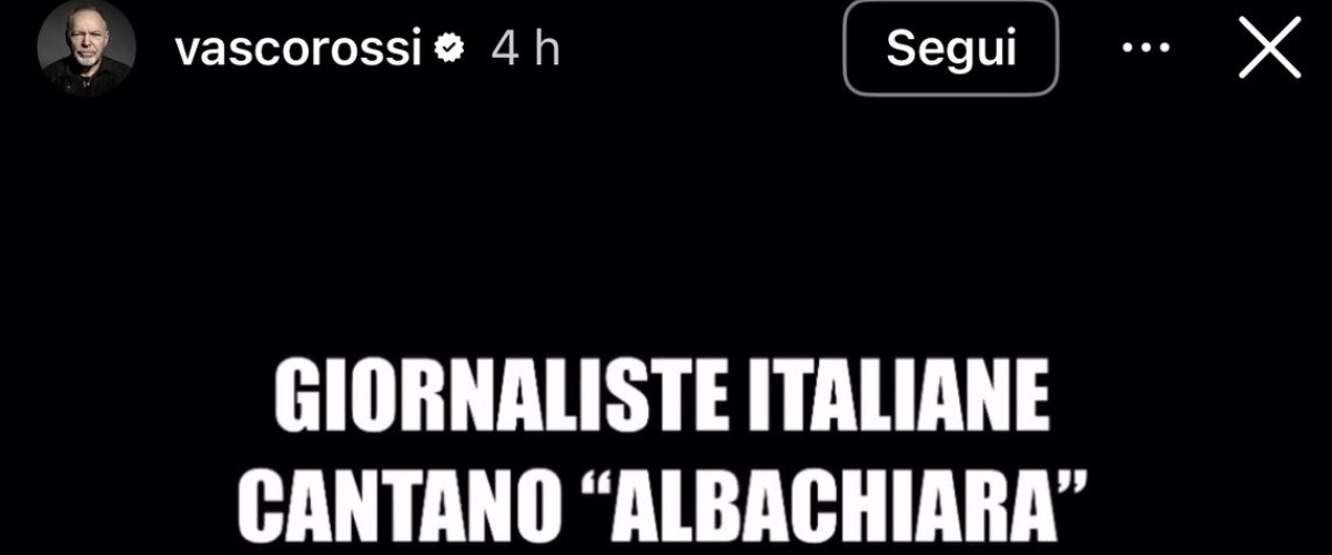 Vasco Rossi posta ‘Albachiara’ di Giornaliste Italiane e lascia tutti… senza parole