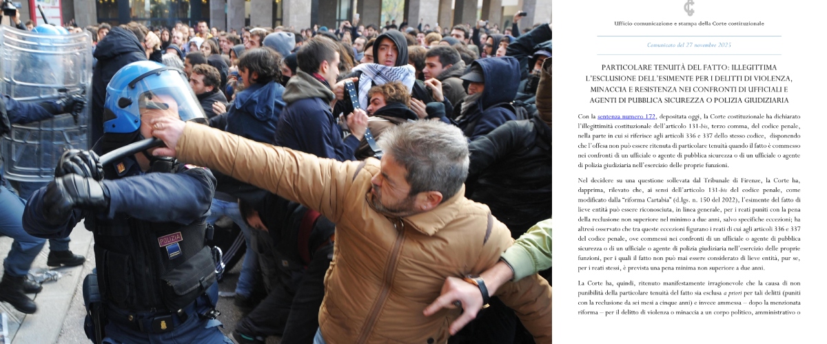 Dare uno schiaffo a un poliziotto non è un’offesa grave: l’ultima incredibile sentenza della Consulta