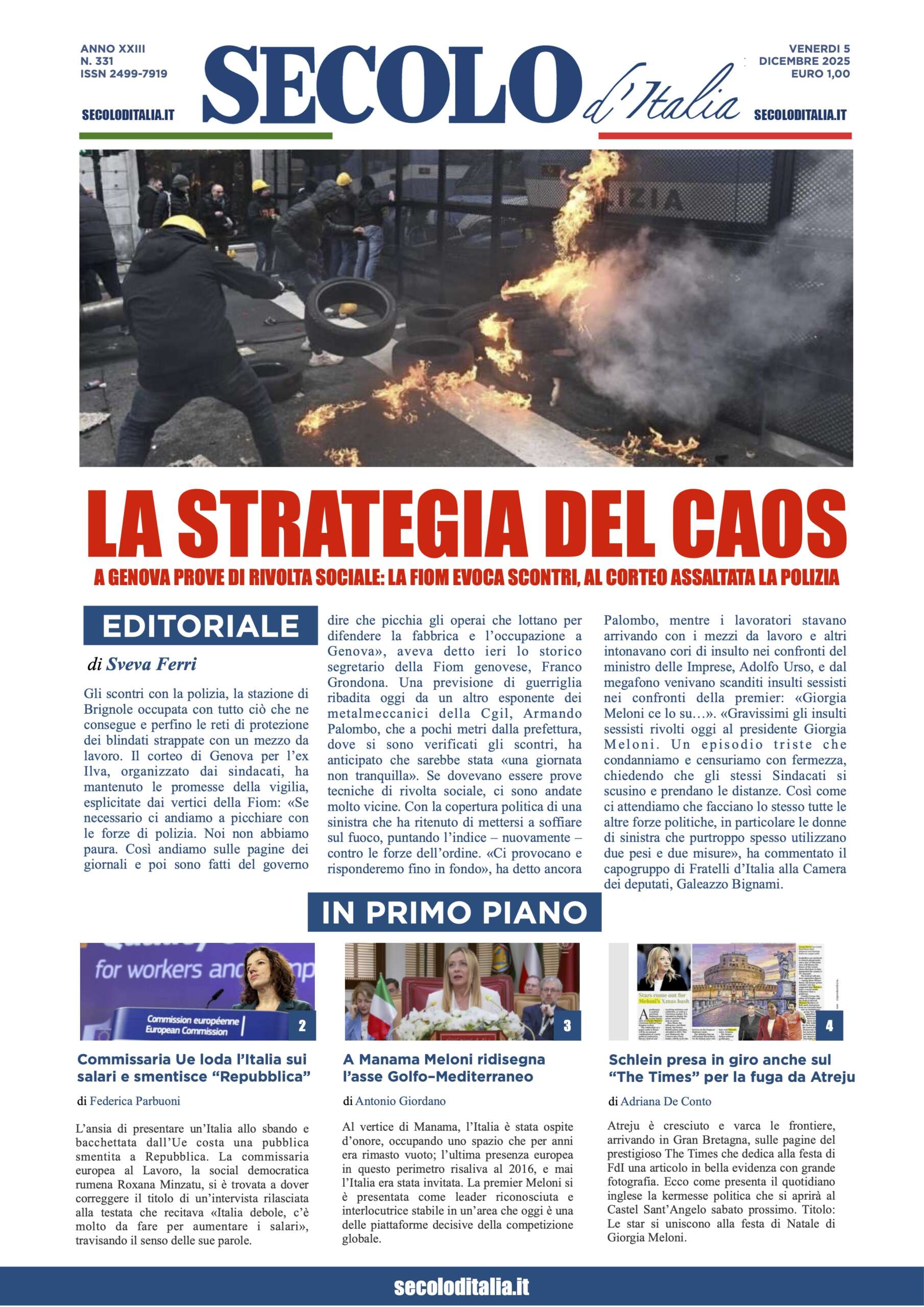 Venerdi 5 dicembre 2025