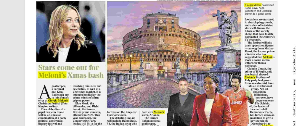 Schlein presa in giro anche sul “The Times” per la fuga da Atreju. La kermesse di FdI conquista il quotidiano inglese