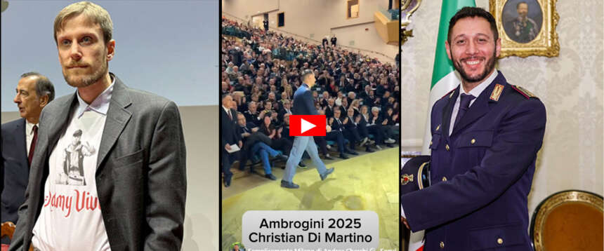 Ambrogini d’oro, il trionfo del carabiniere-eroe Di Martino. Stupida provocazione da sinistra: t-shirt per Ramy