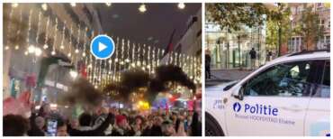 Mercatini di Natale di Bruxelles con agguato islamico: fumogeni e proteste contro i simboli della cristianità (video)