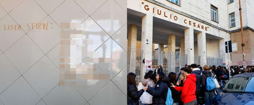 Nuova “lista stupri” al Giulio Cesare, stavolta con i nomi di due professoresse. L’odioso elenco getta la scuola nello sconcerto