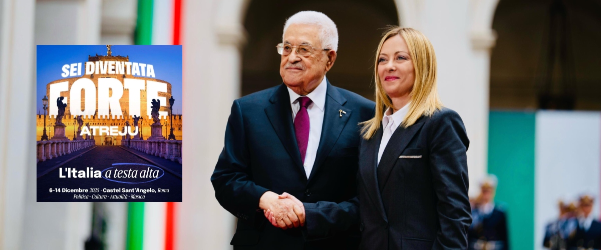 Abu Mazen sarà ad Atreju il 12 dicembre. Il futuro di Gaza sul palco della festa di FdI