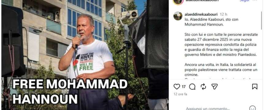 “Io sto con Hannoun”, il delirante post di un consigliere comunale tunisino di sinistra. FdI: “Revocargli le deleghe”