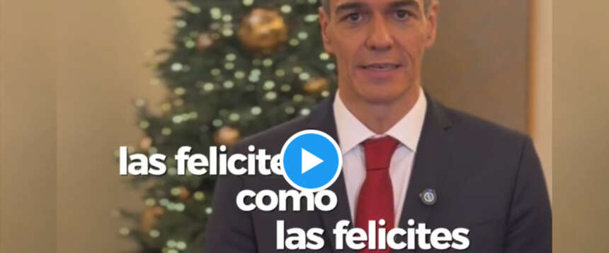 Pedro Sanchez, idolo della Schlein, fa gli auguri senza mai citare il Natale per non offendere gli islamici (video)