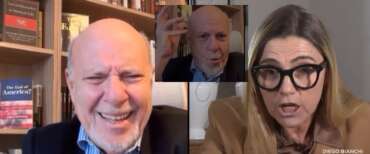 Alan Friedman, vergognosa sceneggiata a “Tagatà”: gestacci e insulti per sbeffeggiare la parlamentare azzurra (video)