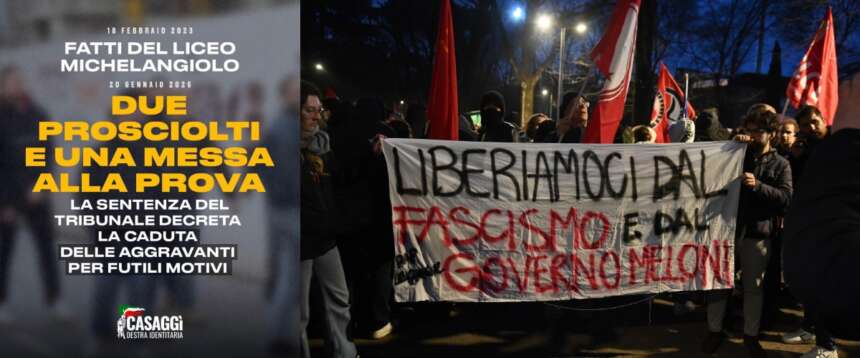 Firenze, prosciolti due maggiorenni di Azione studentesca dopo la lite con i collettivi nel 2023 al liceo Michelangiolo