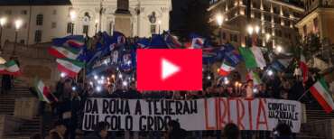 Gioventù nazionale manifesta per l’Iran a Roma: la sinistra dimentica, i ragazzi di destra no (video)