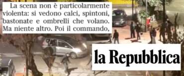 Lo scivolone de La Repubblica sull’aggressione ai ragazzi di Gn a Roma: “Scena non particolarmente violenta”