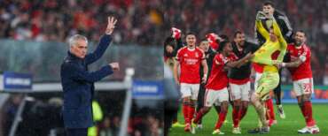 Mourinho colpisce ancora con una partita da leggenda: il Benfica vince al 94′ con un gol del portiere. Eliminato De Zerbi
