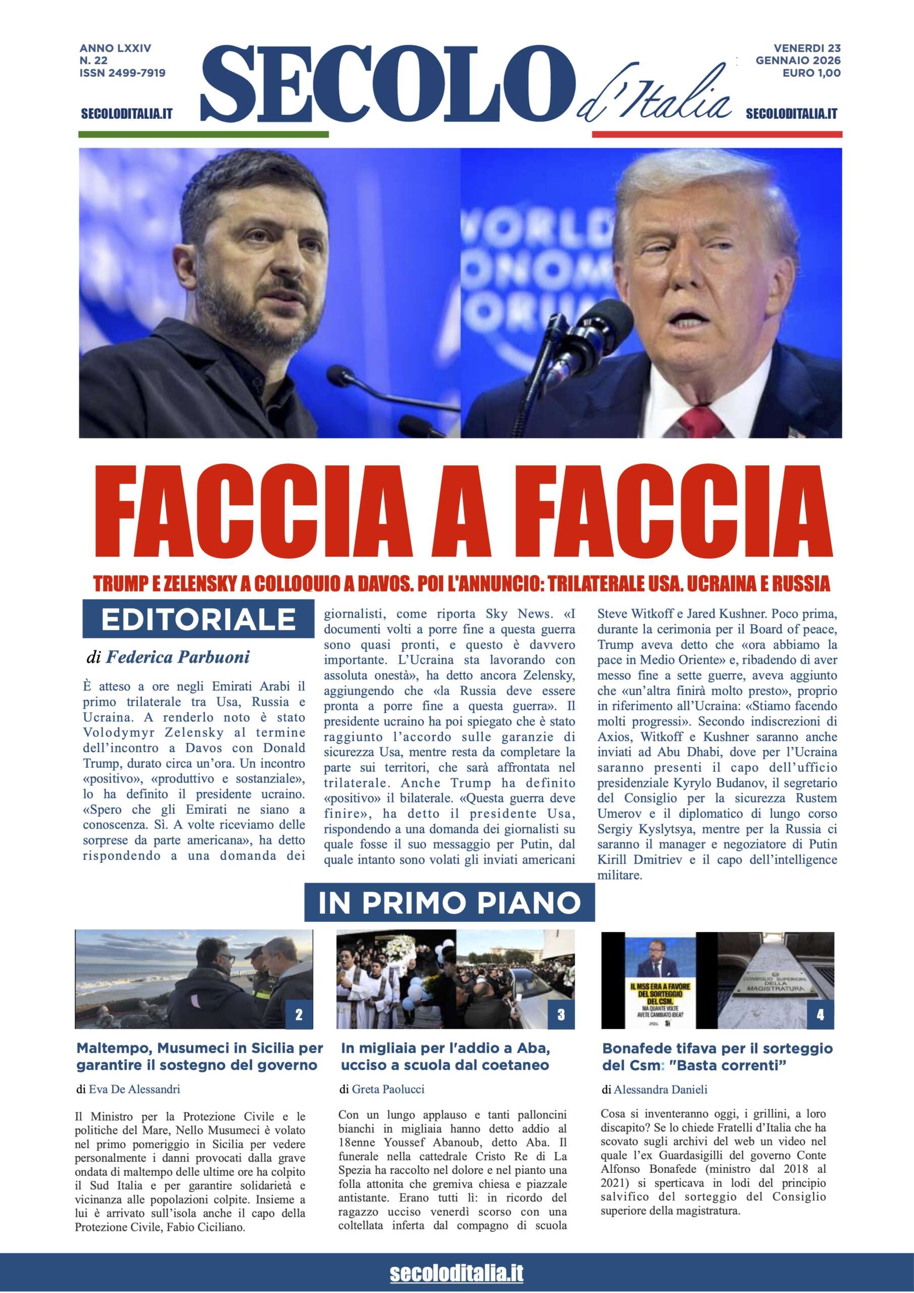 Venerdi 23 gennaio 2026