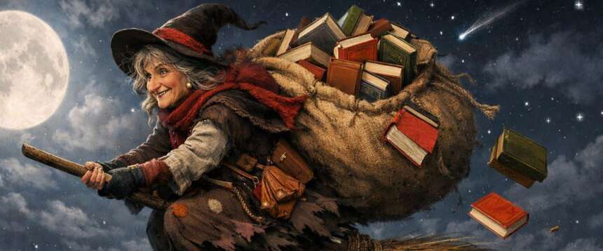 Cinque libri da mettere nella calza della Befana. Immagine generata dall’Ai