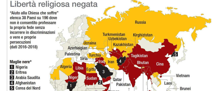 Sale il numero dei cristiani perseguitati nel mondo. Guarda caso, ai primi posti ci sono tre nazioni “fortemente islamiche”