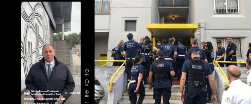 VI municipio, il Campidoglio ostacola gli sgomberi. Nicola Franco: “Dice no alle case popolari per difendere gli occupanti” (video)