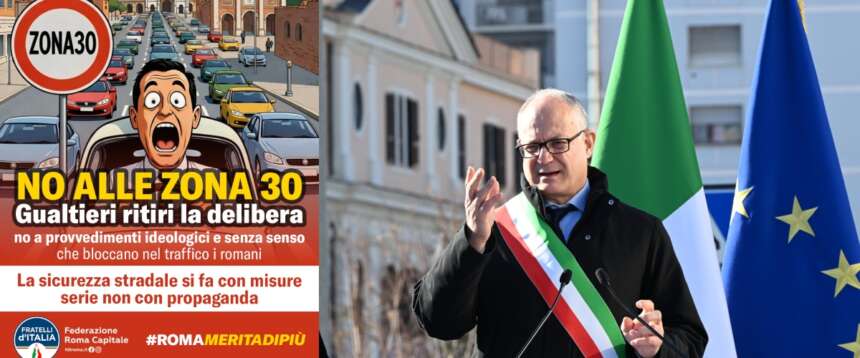 Gualtieri lumaca o marziano? “30 km all’ora, no grazie”. FdI: ritiri la delibera o faremo ricorso