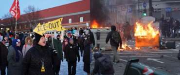 Proteste contro l’Ice negli Usa; una recente manifestazione dei centri sociali in Italia