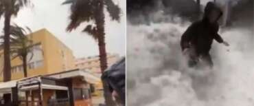 Maltempo, il video dei due sindaci che vengono travolti da un’onda enorme. “Non fate come noi…”