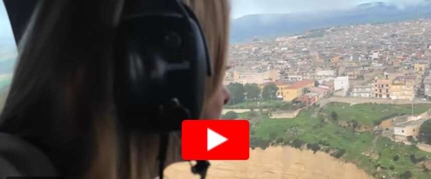 Il premier Giorgia Meloni a Niscemi per un sopralluogo nelle zone colpite dal maltempo in Sicilia