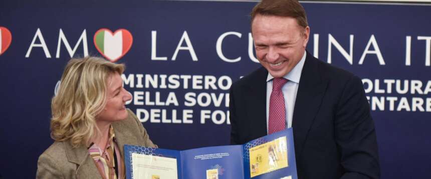Il ministro Francesco Lollobrigida con l’Ad di McDonald’s Italia Giorgia Favaro