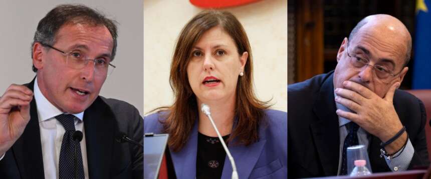 I capigruppo Pd Francesco Boccia, Chiara Braga, Nicola Zingaretti