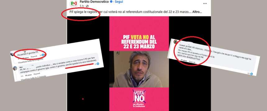 Il Pd annuncia trionfante: “Anche Pif vota no al referendum!”. E il web ride: “Il noto giurista…” (video)