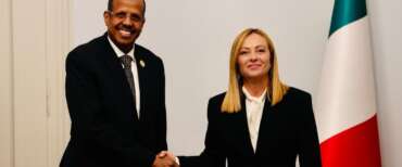 Giorgia Meloni con il Presidente della Commissione dell’Unione Africana, Mahmoud Ali Youssouf