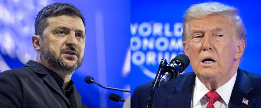 Volodymyr Zelensky e Donald Trump a Davos