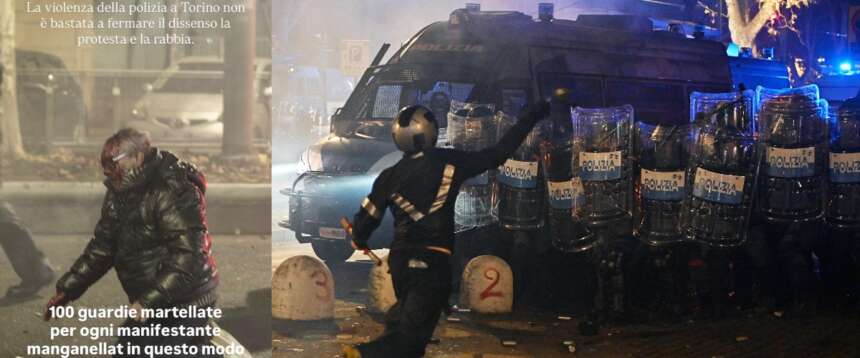 “Cento martellate”: il fondatore della rivista Generazione scrive contro i poliziotti dopo gli scontri di Torino
