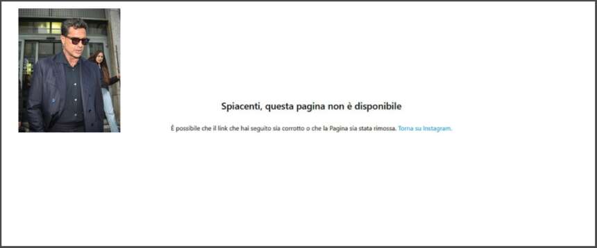 Fabrizio Corona, rimossi i suoi profili social