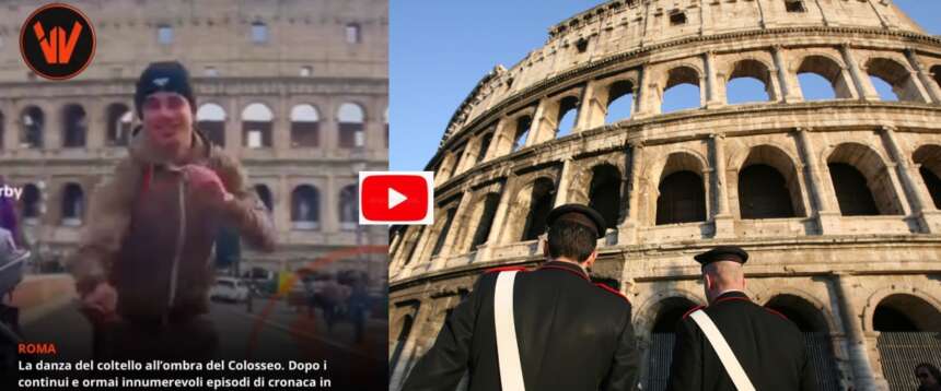 Roma, 22enne egiziano danaza col coltello davanti al Colosseo. E scatta la denuncia